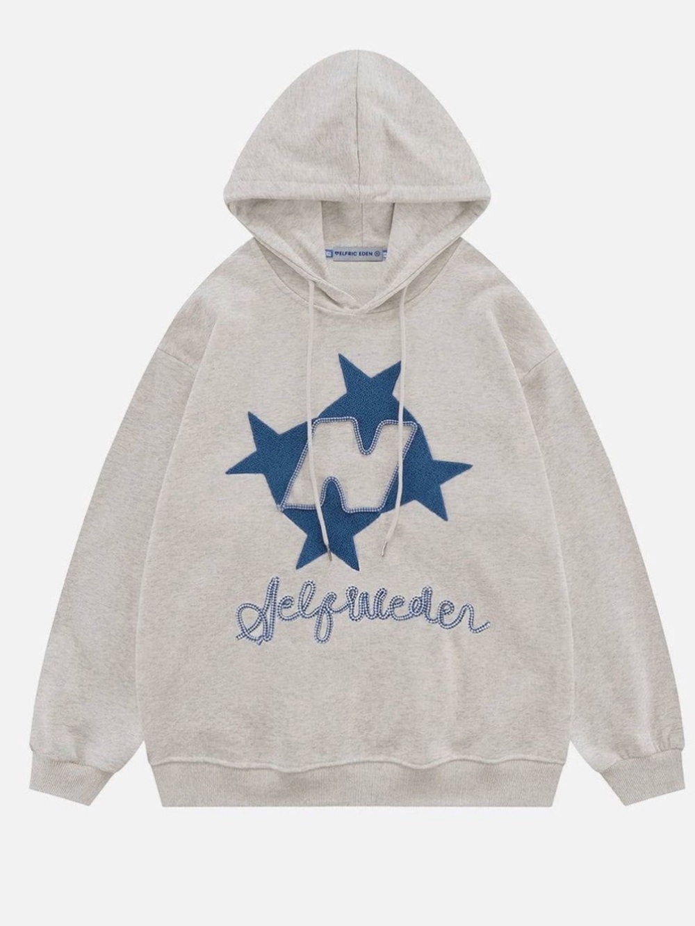 Aelfric Eden Gray Hoodie with Blue Star Logo